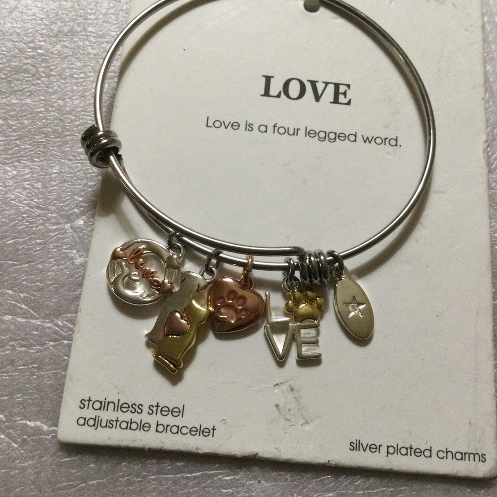 Love Is A Four Legged Word Charm Bracelet
